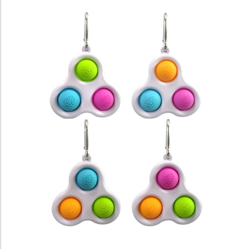 三指Fidget手指泡泡樂多款按壓鑰匙扣滅鼠先鋒玩具跨境亞馬遜玩具