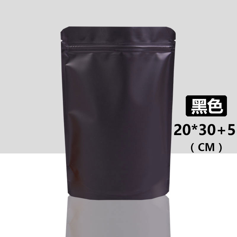 Bolsa de papel de aluminio de color, bolsa autosellante autoportante, bolsa sellada opaca de doble cara, cebo de pescado, bocadillos de té, bolsa con cremallera que evita la luz