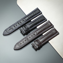 清库存 欧米.茄碟飞系列真鳄鱼皮手表带 浪L琴嘉兰名匠手表带男
