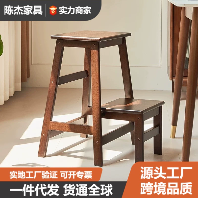 Складная лестница-табурет 2-в-1 из утолщенного массива дерева, многофункциональная лестница-стремянка для подъема по лестнице, простой стул-лестница