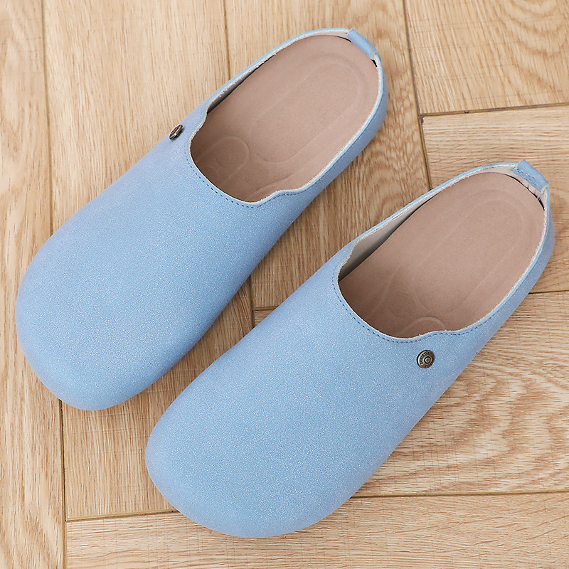 女性用靴、多用途の夏の新しいスタイル、通気性の良い柔らかい靴底、足が疲れにくい、外で履くためのビルケンシュトックシューズ、女性用カジュアルハーフスリッパ|undefined
