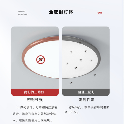 Circular modern minimalist white bedroom balcony corridor human sensing LED smart sensing three-proof ceiling light