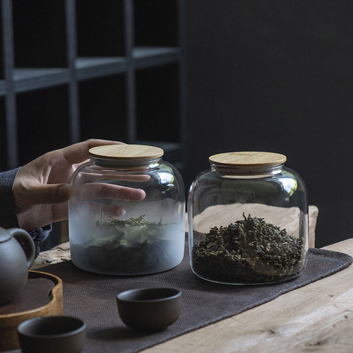Japanese style cloud glass tea jar portable simple scented tea Pu'er tea Tieguanyin tea jar