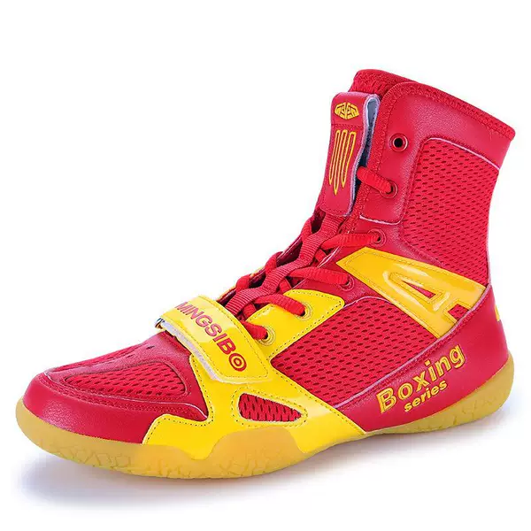 Factory Indoor Sports Shoes, Weightlifting Shoes, Boxing Shoes, High-Top Wrestling Shoes, Wear-Resistant, Breathable, Non-Slip Training Shoes, Sanda Shoes