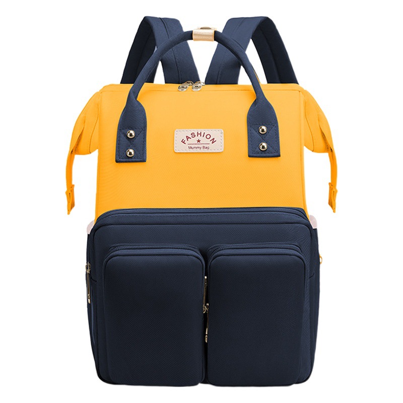 Mochila maternal de gran capacidad, diseño simple y elegante, con compartimentos para biberón y artículos de bebé