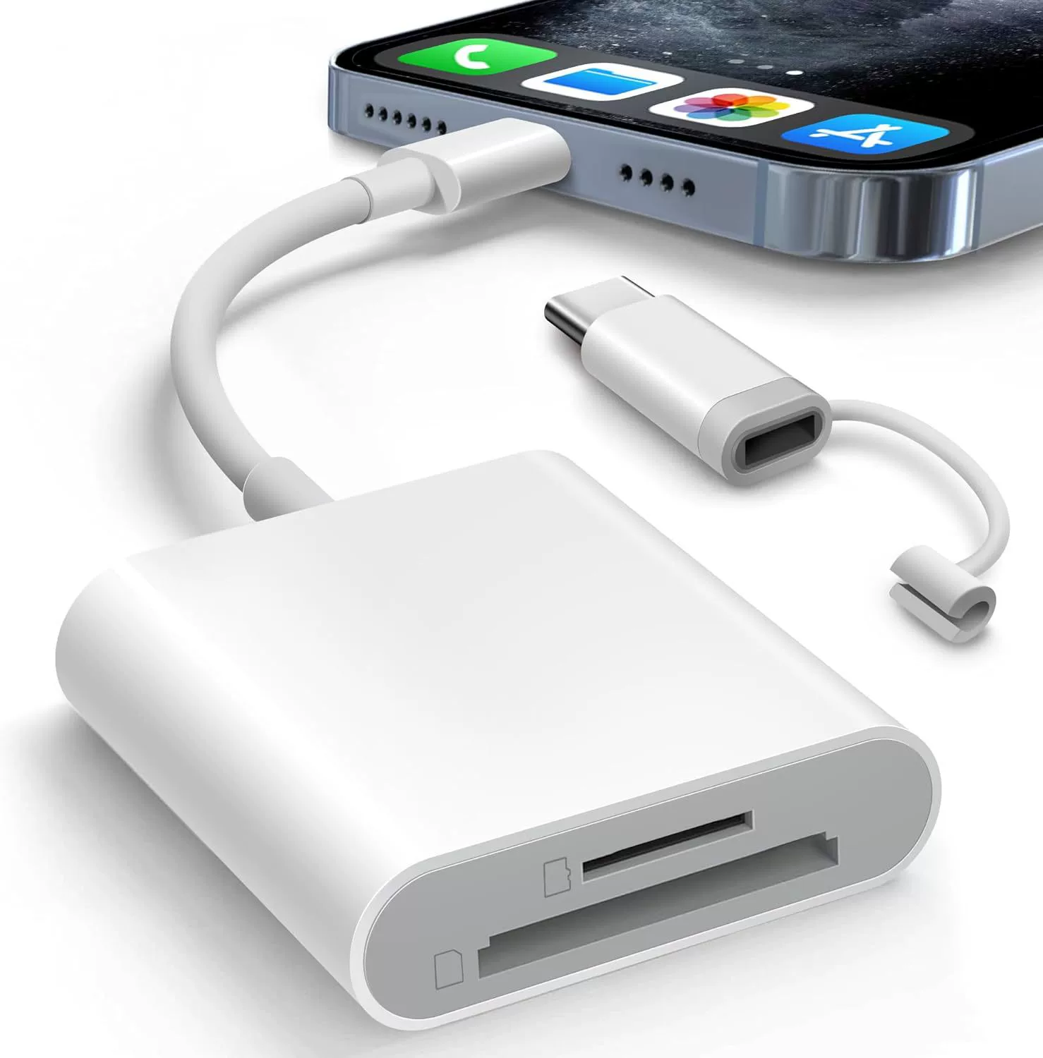 Совместимое устройство чтения карт памяти Apple TypeC SD/TF, конвертер карт памяти OTG, устройство чтения карт памяти TypeC для мобильных телефонов