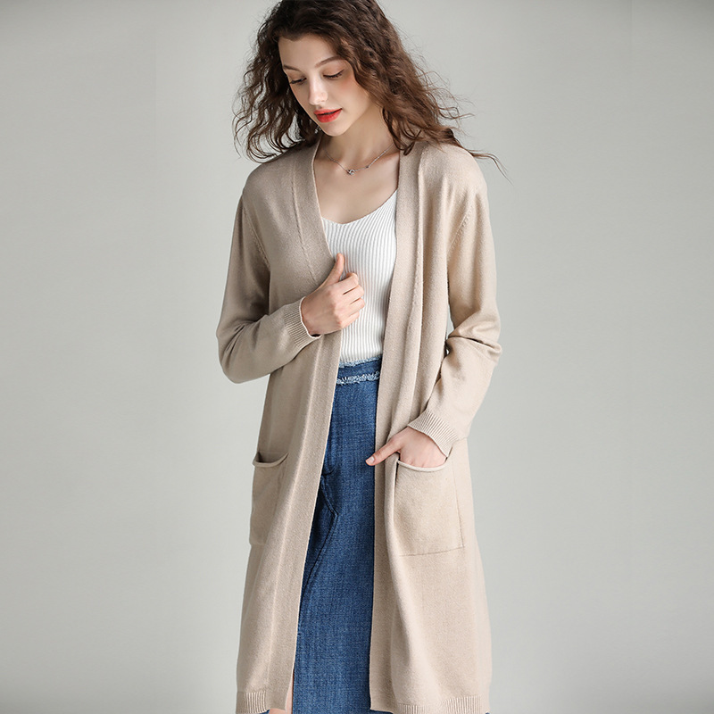 Fall/Winter 2022 New Knitted Cardigan Sweater Women's Shawl Coat Long Long Sleeve Slim Outer Top