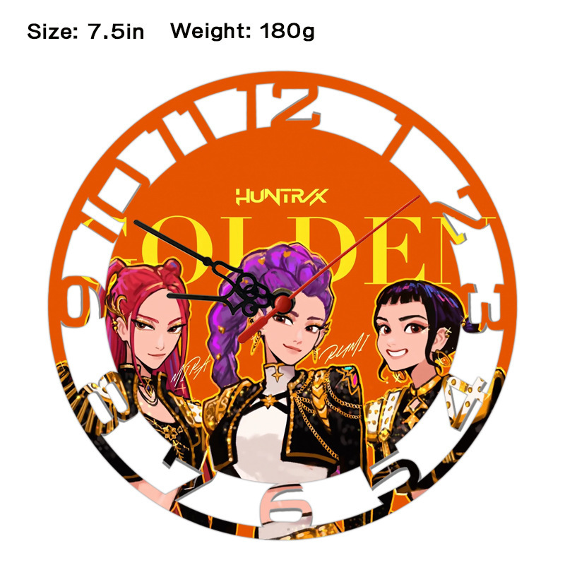 HUNTRIX猎魔女团挂钟儿童房间装饰艺术挂钟动漫装饰家用墙壁钟表|undefined