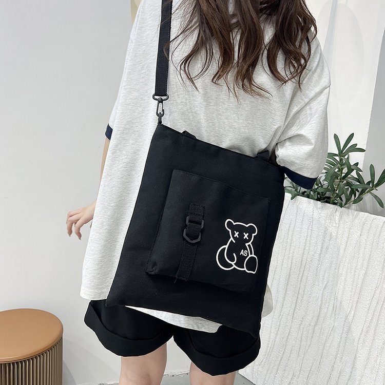 Large-capacity women's bag manufacturer in stock, fashionable Korean-style single-shoulder canvas bag, ins, high school and college students' hand-held tutorial bag undefined