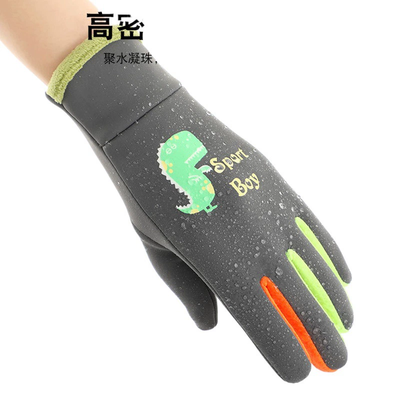 Осенние и зимние новые детские перчатки для мальчиков и девочек мультфильм светящийся маленький динозавр на открытом воздухе спорт играть снег водонепроницаемый тепло L1