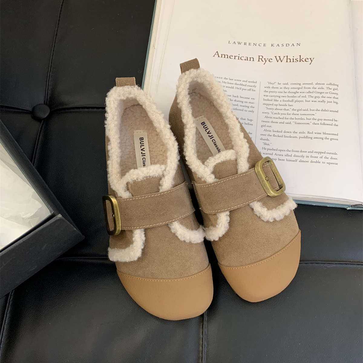 Scarpe basse donna tipo bean shoes foderate in peluche inverno_voghion.com