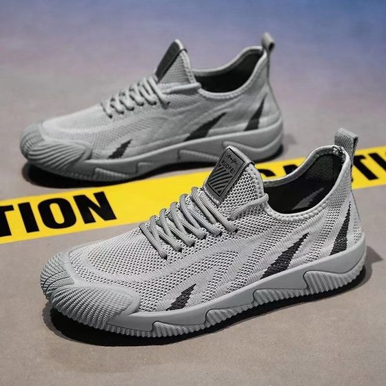 Men's Shoes Summer Breathable Lightweight Deodorant Mesh sneaker Flying Woven Men's Soft Sole Casual Slip-on Shoes Torre Shoes