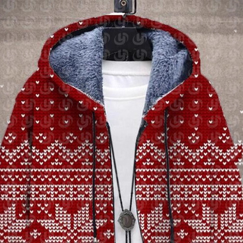 Transfronterizos otoño invierno chaqueta de hombre impresión digital 3D de Navidad chaqueta caliente de moda chaqueta de lujo ligera para hombres
