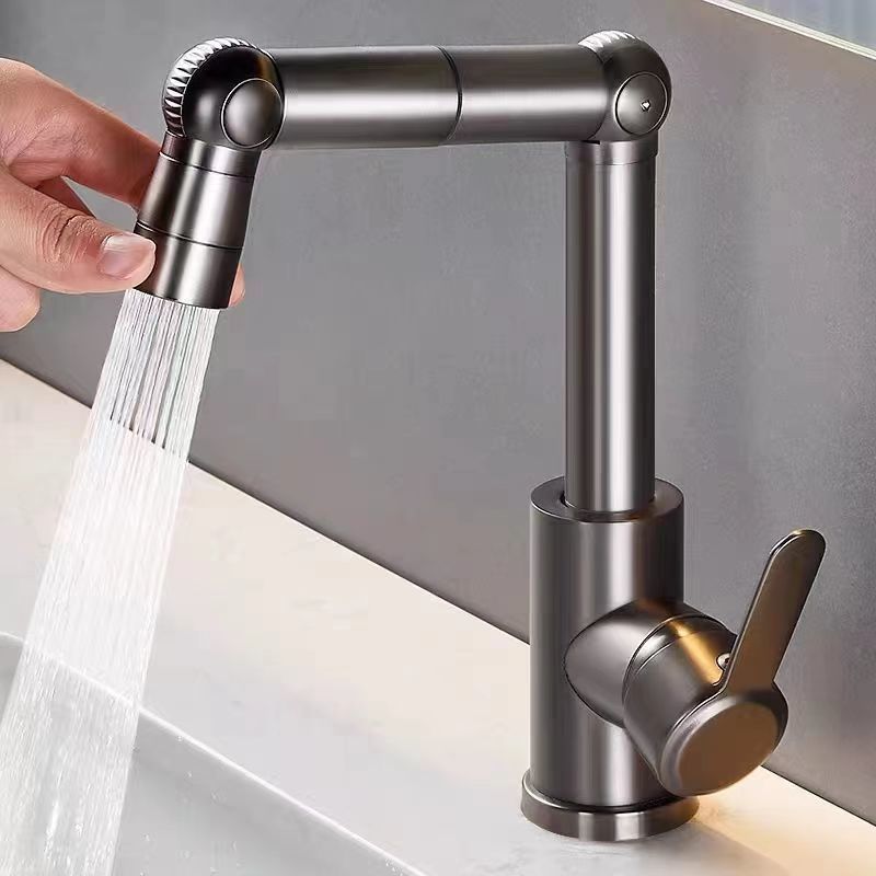 Thickened brass, durable, universal rotating cold and hot household kitchen sink, washbasin, two-in-one mechanical arm faucet full figure