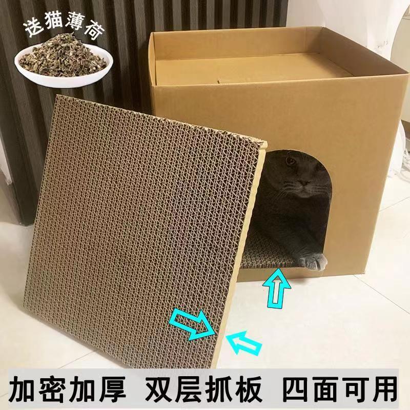 猫が板をつかんで一体的な猫の巣を整理します。猫が寝ています。|undefined