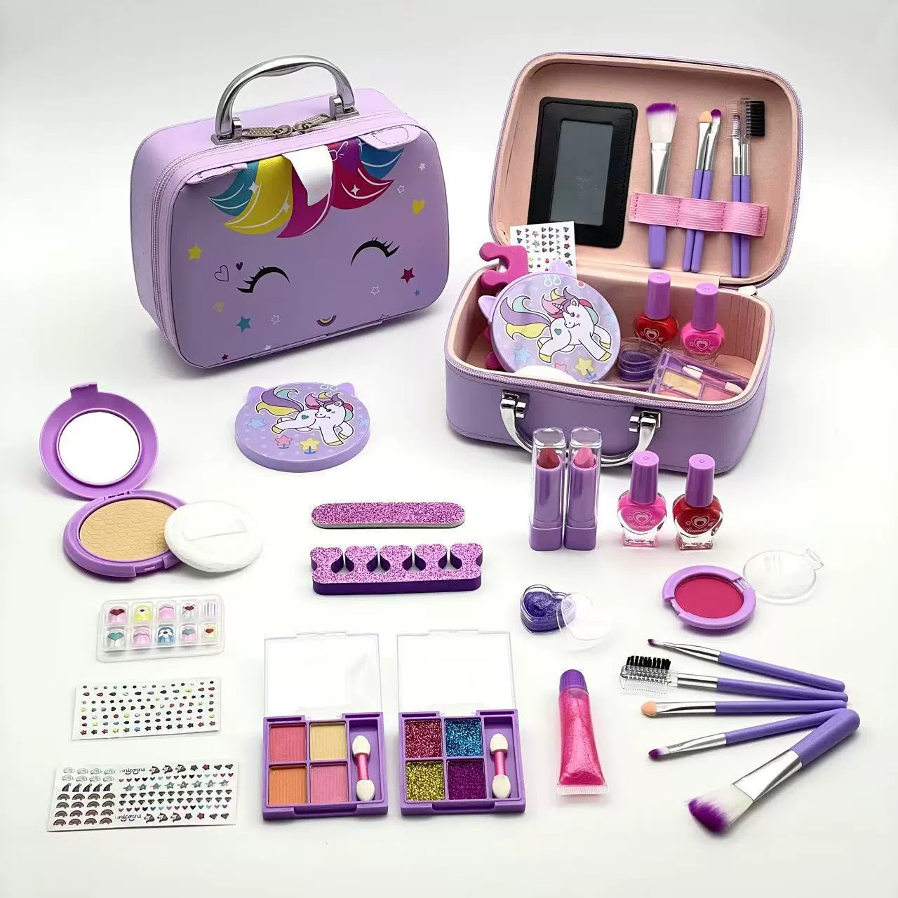 Children's set for makeup, blue makeup box, storage system, bag, (Cross-border trading)