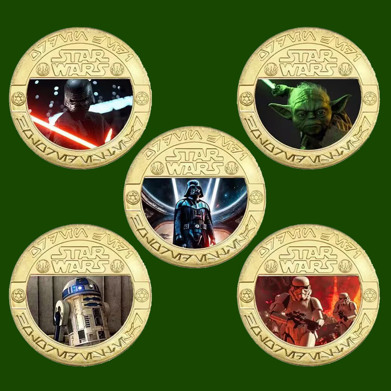 Star Wars Cartoon Anime Color Medal Movie Souvenir Collection Cartoon Anime Coin Peripheral Gift Star Wars Cartoon Anime Color Medal Movie Souvenir Collection Cartoon Anime Coin Peripheral Gift