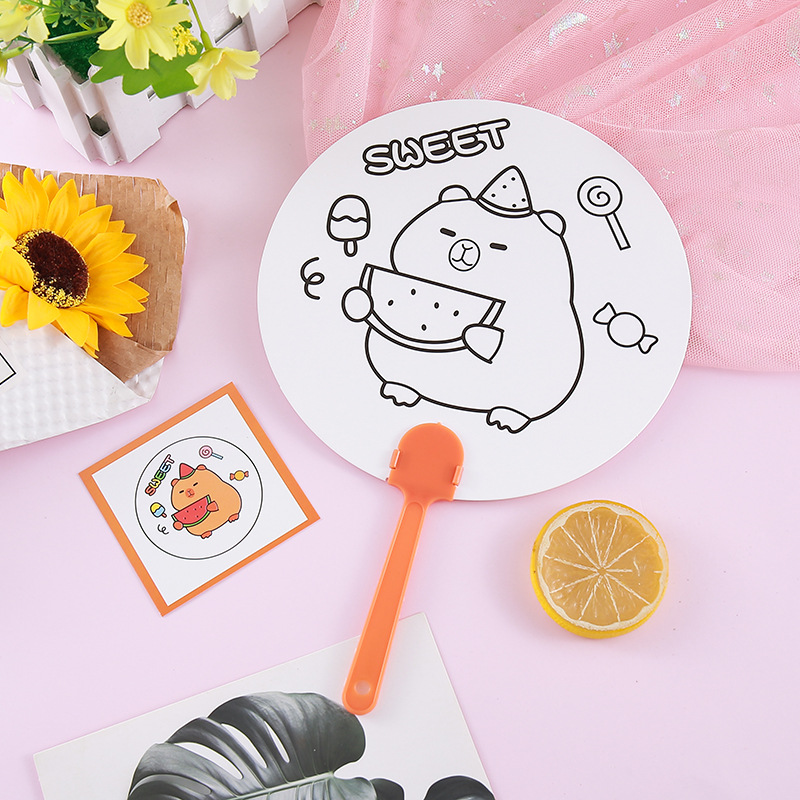 Abanico de graffiti de bricolaje de dibujos animados para niños