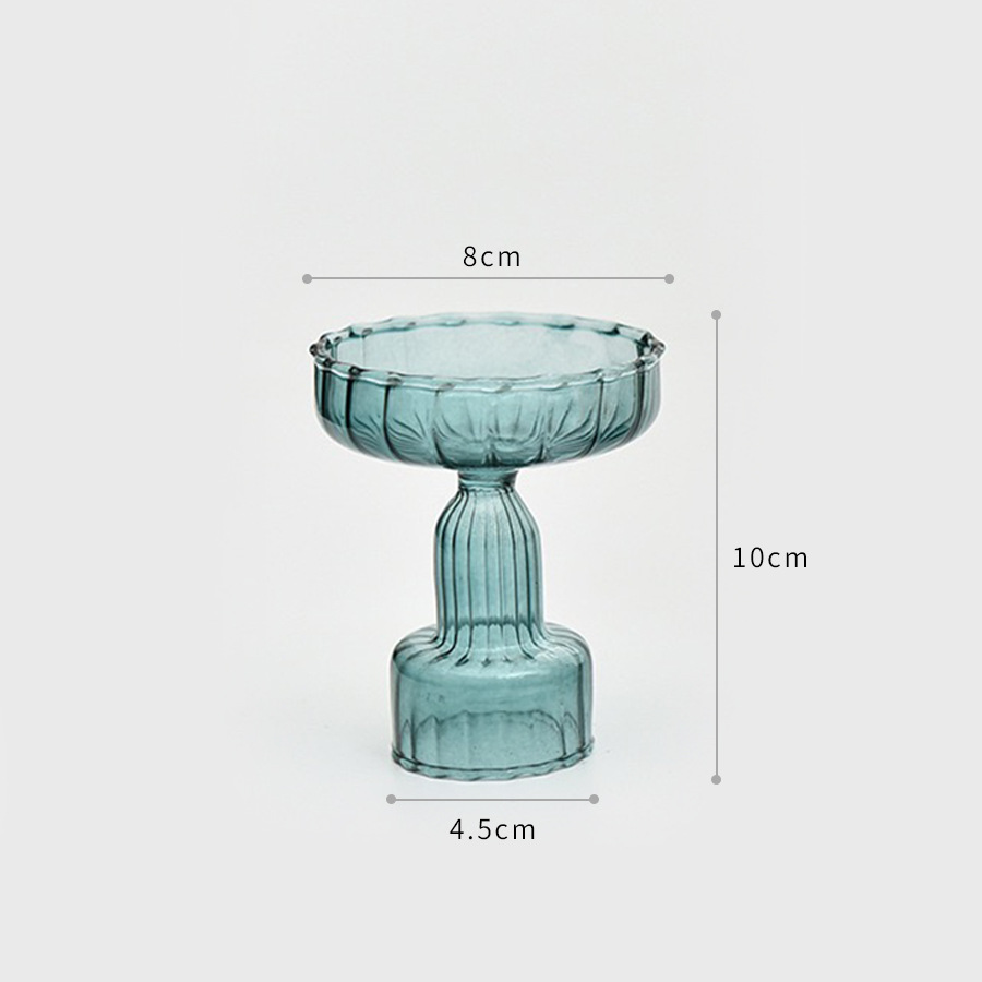 A rayas creativo candelabro de vidrio de color transparente candelabro mesa de comedor decoración europea de doble uso candelabro de fábrica al por mayor