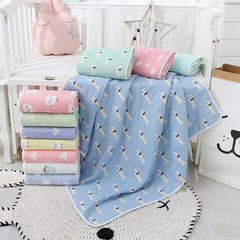 Pure cotton gauze baby bath towel with jacquard edge 110*110cm soft and comfortable spring and summer kindergarten baby quilt
