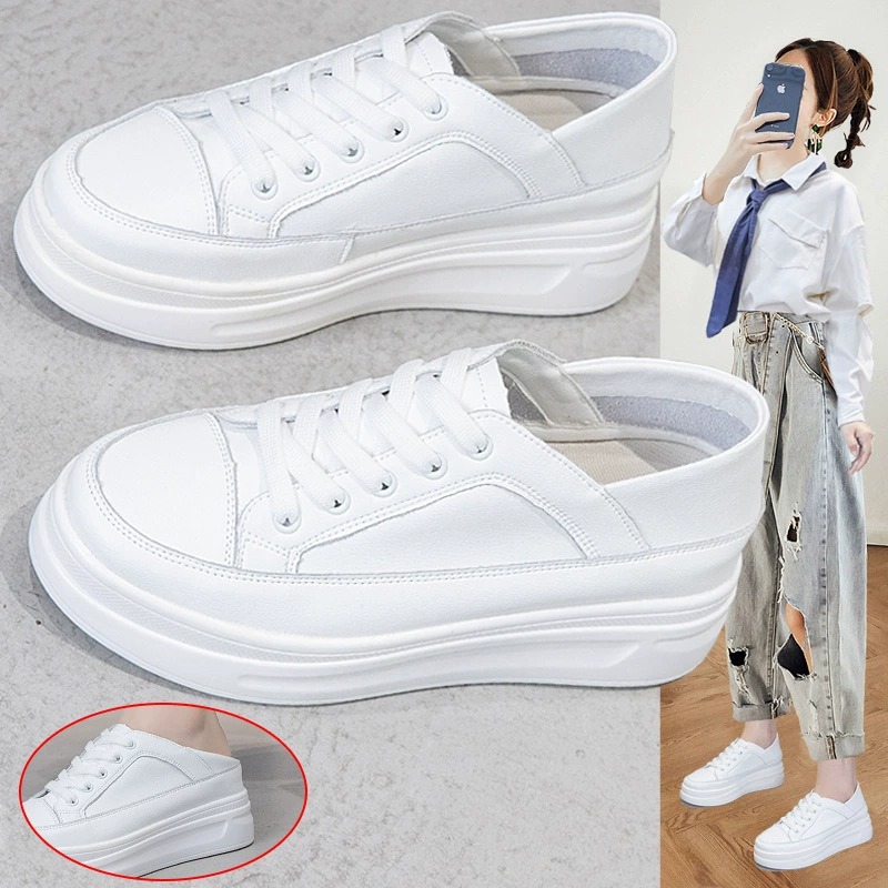 Белые туфли из натуральной кожи, увеличивающие внутреннюю высоту, женская обувь маленького размера, 313233, цельная обувь, Ультралегкая дышащая Универсальная кожаная обувь для осени