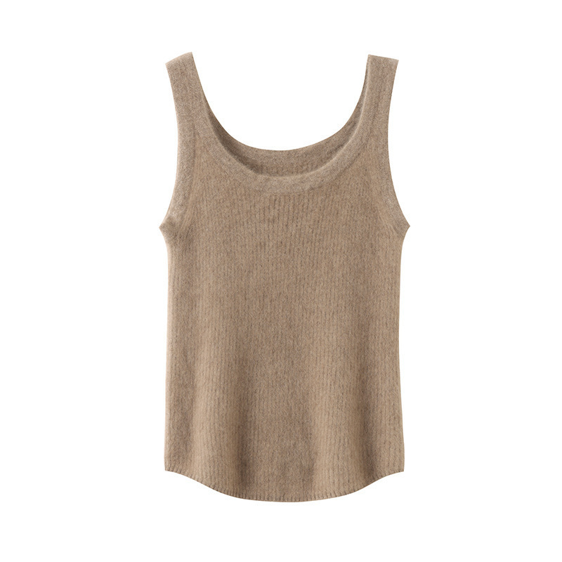 New Style Round Neck Cashmere Camisole, Fashionable Versatile Slim-Fit Sweater, Women's Sleeveless Knitted Base Shirt New Style Round Neck Cashmere Camisole, Fashionable Versatile Slim-Fit Sweater, Women's Sleeveless Knitted Base Shirt