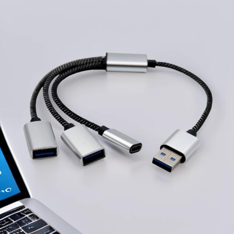 USB Three-In-One Docking Station 2Usb2.0+Type-C Female Port USB Computer Expansion Hub Data Charging