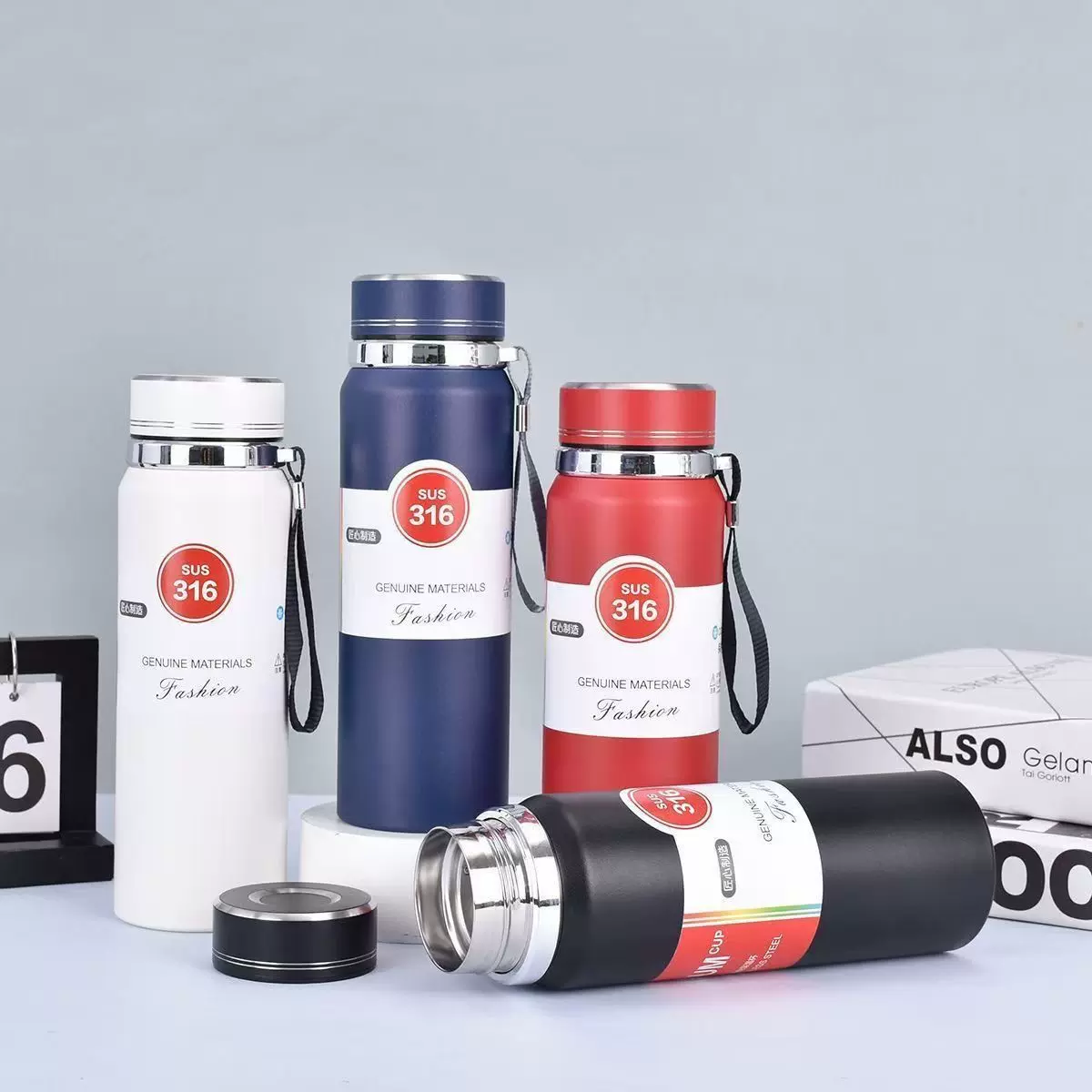 不锈钢316保温杯保温大容量茶水分离泡茶水杯运动便携水壶户外