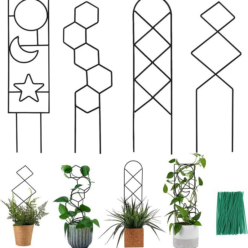 Опора для растений для выращивания на открытом воздухе, подставка для вьющихся растений, опора для садовых растений, фиксирующая стойка для горшечных растений на балконе, подставка для цветов.
