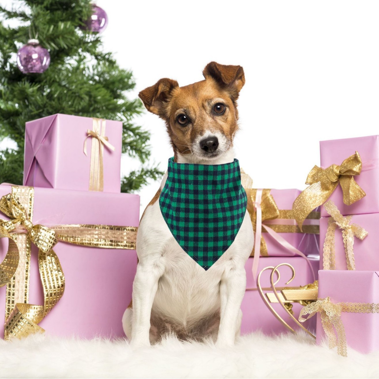 Navidad transfronteriza mascota saliva toallas triangulares para perros y gatos de Navidad especial bufandas triangulares a rayas al por mayor