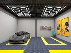 Sala de lavado de coches Estación de luz tienda de belleza led luz de techo de cristal chapado en película taller sin polvo tienda de 4S luz de la parrilla