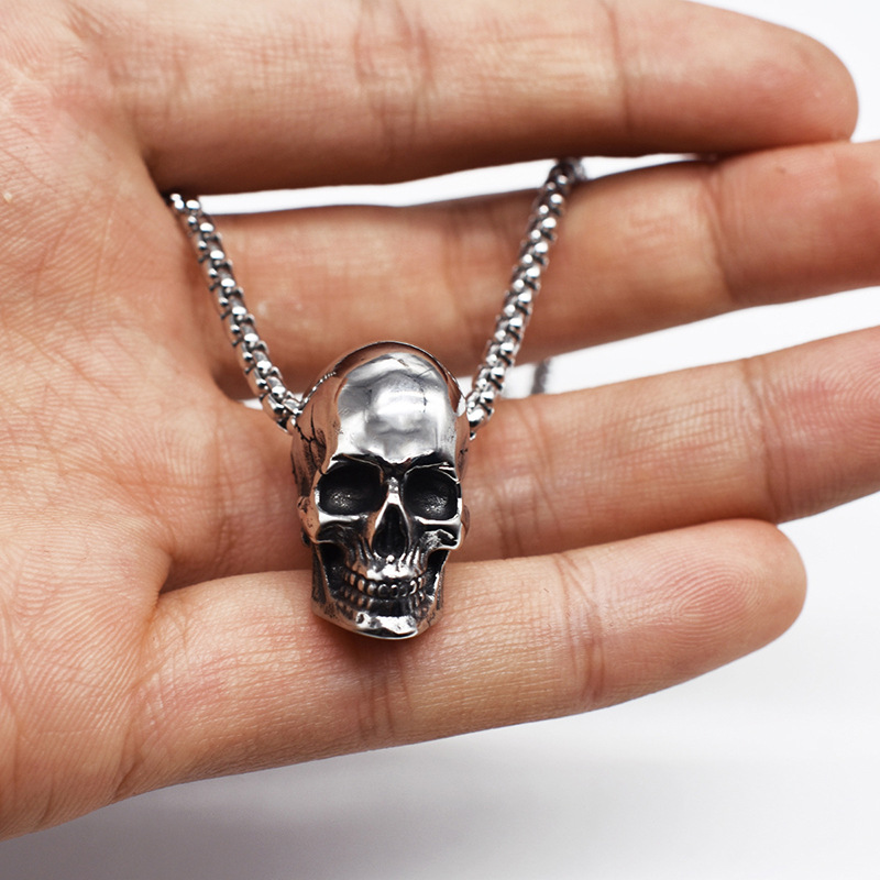 Titanium Steel Material Halloween Festival Skull Pattern Unisex Gender Plating Design Fashion Skull Titanium Steel Plating Halloween Unisex Pendant Necklace