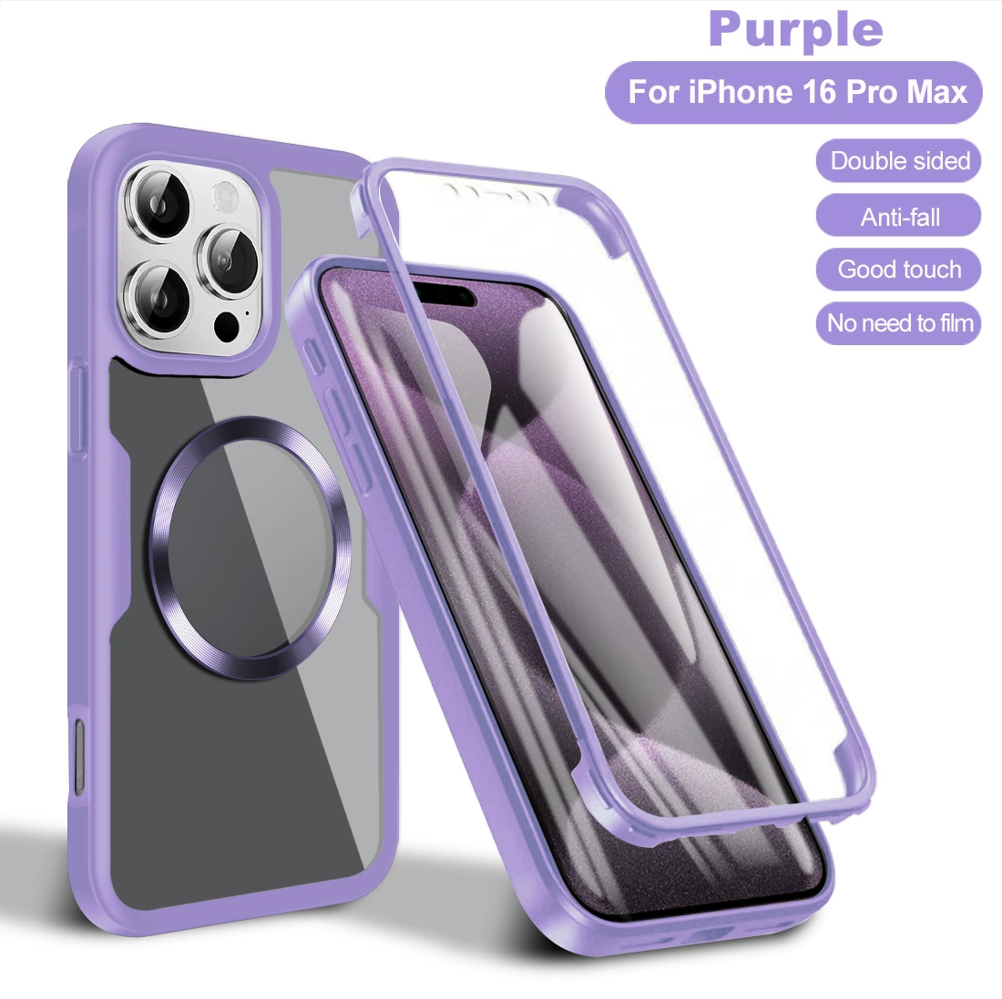 Переходящий новый модель подходящий для iPhone16ProMax Qicai 360 все включено магнитная всасывающая оболочка Apple 16Plus антивыпадение чехол