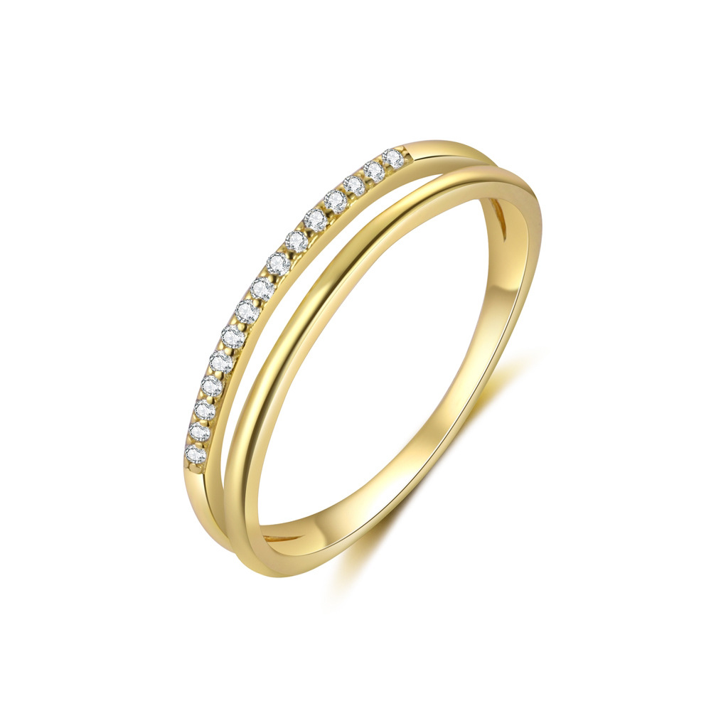 2g Weight Electroplated Gold Plating Process Open Rings, Rings Classification Adjustable Ring Size 1 Piece Quantity Date, Tea Party Occasion 925 Sterling Silver Material Geometric, Cross Pattern All Seasons Season Women's Gender Casual, Simple Style Style 1 Piece 925 Sterling Silver Geometric Cross Electroplated Open Rings Rings 8