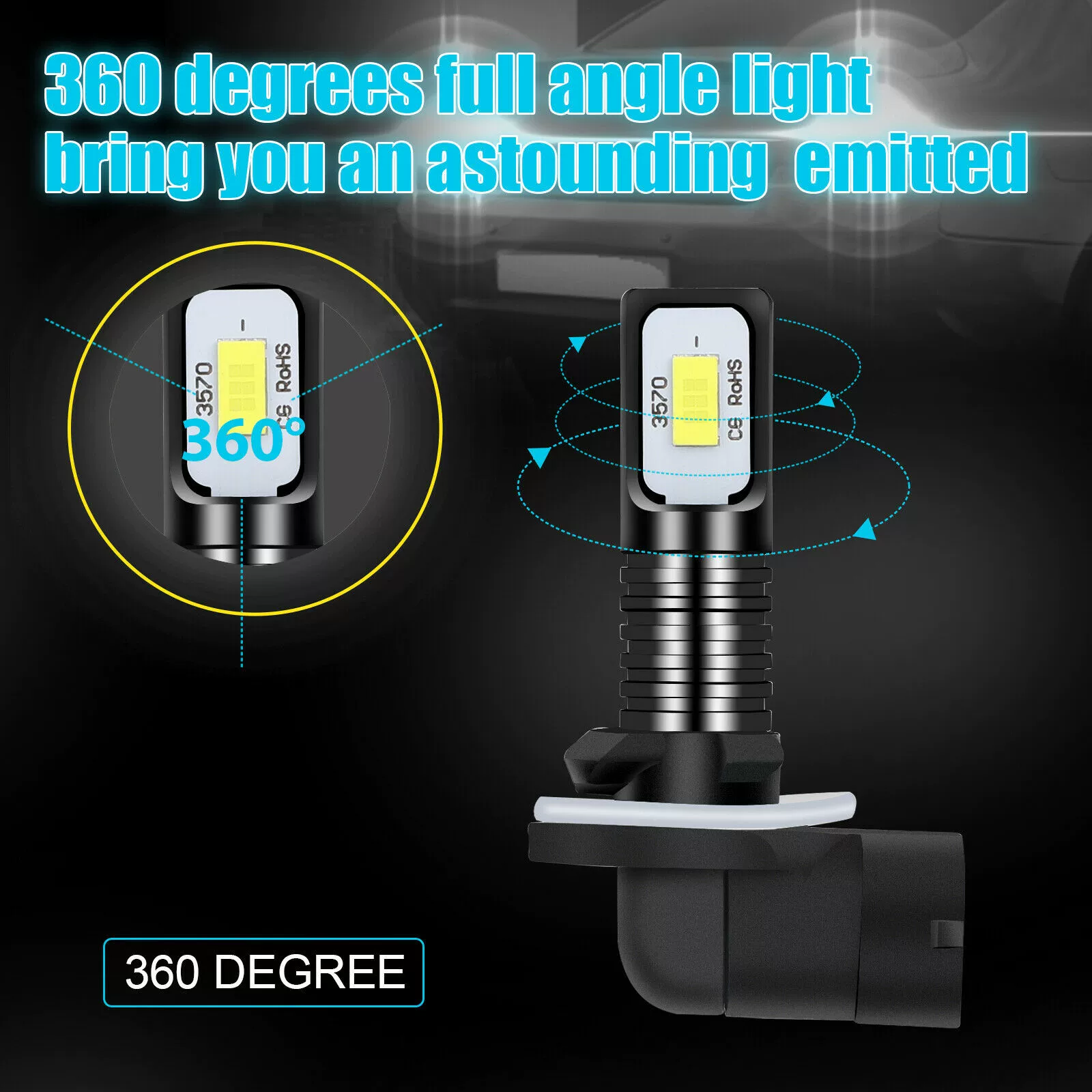 881 80W 3570 2smd 6000K белый свет, светодиод, передняя фара, фара для мотоцикла