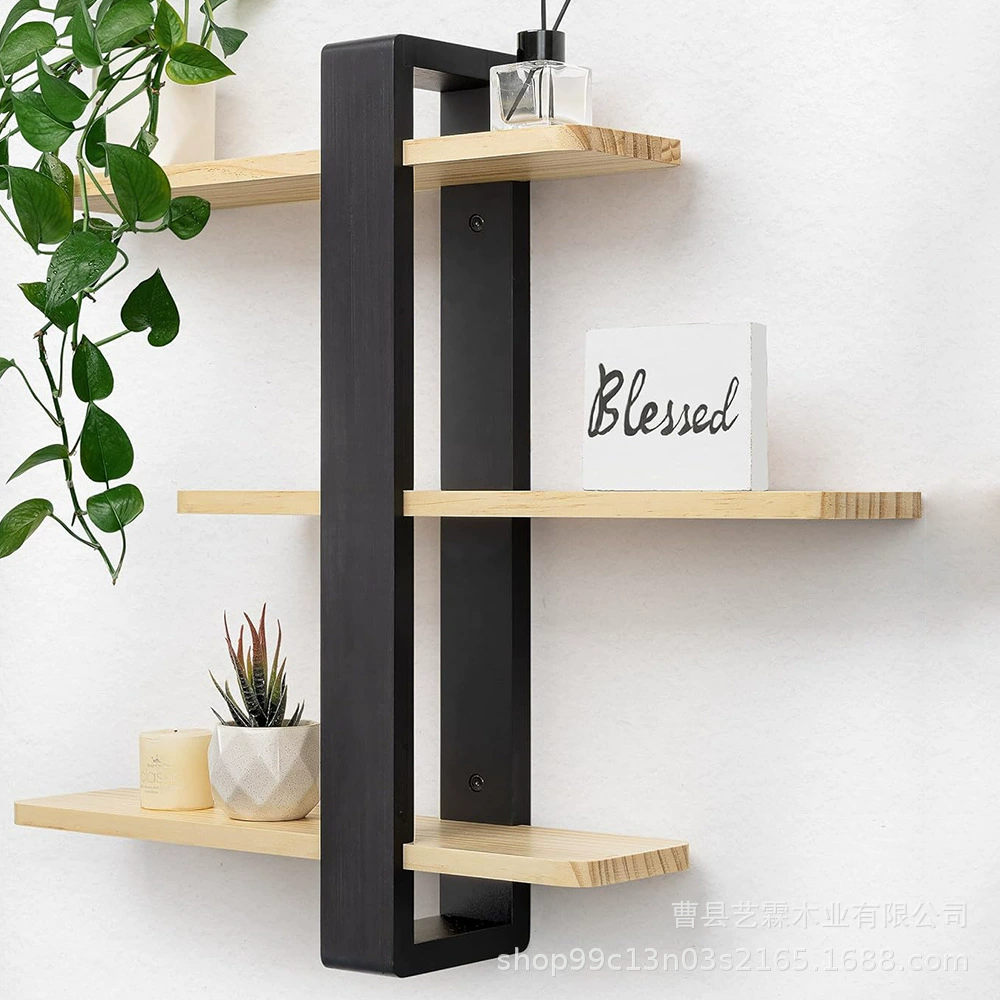 Настенная деревянная 3-ярусная полка для хранения для спальни, гостиной, офиса, ванной комнаты, декоративная подставка для хранения вещей в доме