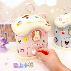 New style children's piggy bank ins, good-looking, saveable and removable large-capacity piggy bank, cute mushroom house storage box
