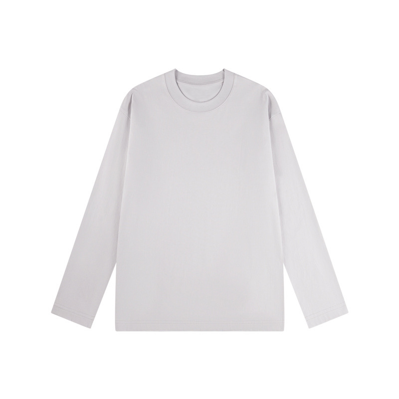 230グラム秋新疆精櫛棉重ポンド丸首純色長袖男tシャツゆるいシャツ代発|undefined