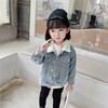 Winter children's down jacket suitable for men and women for leisure, warm jeans, Korean style, 2023