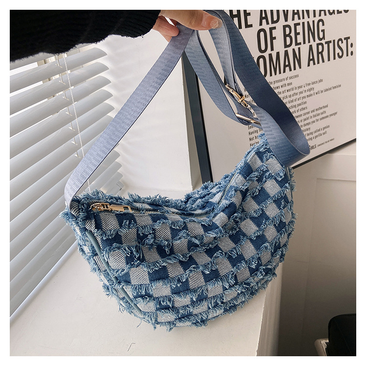 Denim Patchwork Shoulder Crossbody Bag For Women Stylish Canvas_voghion.com