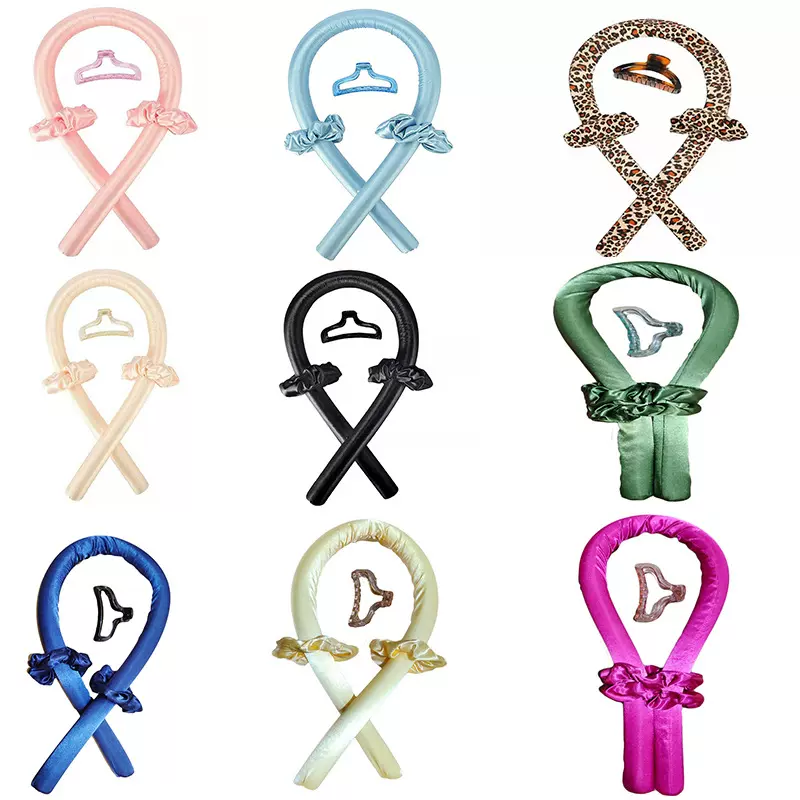 跨境懒人卷发神器EVA无热橡胶卷发棒不伤发大波浪卷海睡眠卷发棒