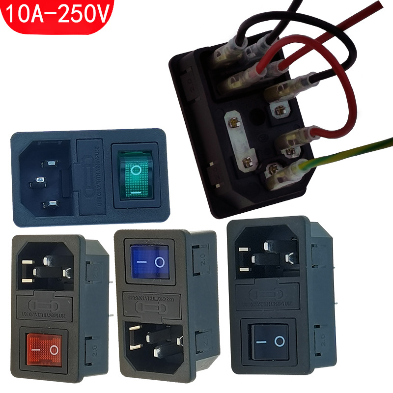 AC器具电源插座连体不带灯品字型多功能三合一AC-01B带灯颜色可选