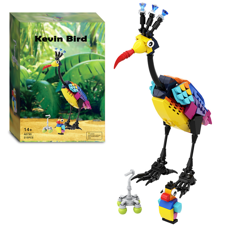 Animated movie flying House ring travel notes-Kevin Bird building blocks model self-designed small particle building blocks assembling toys