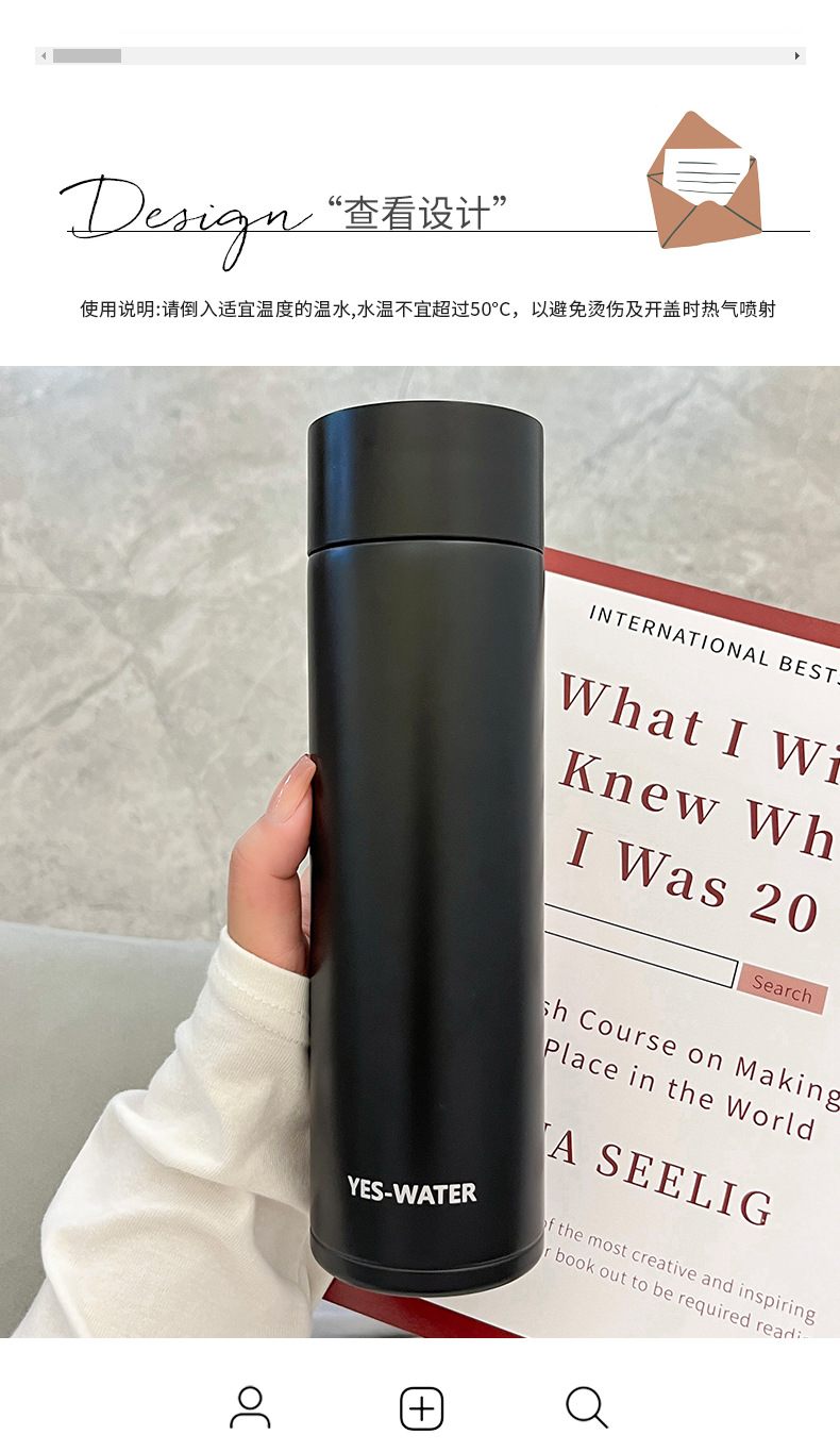 Straight cups, office and business insulated cups, custom-made and wholesale stainless steel water cups, simple and ins style portable water cups for women pic 29