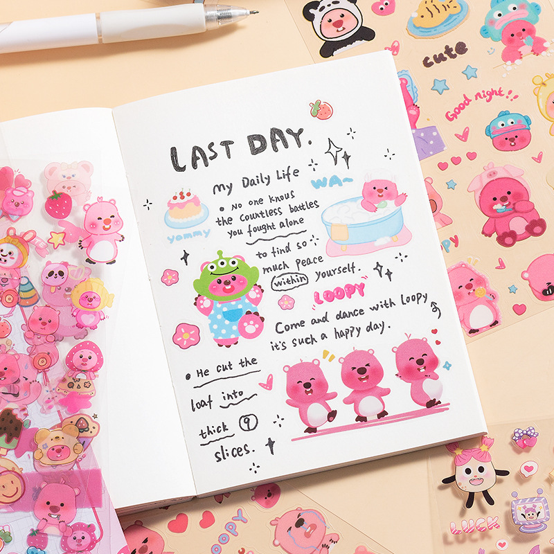 Kapibara pegatinas impermeables transparentes para mascotas diy libro de mano diario decoración papelería pegatinas pequeñas gordo patata pegatinas