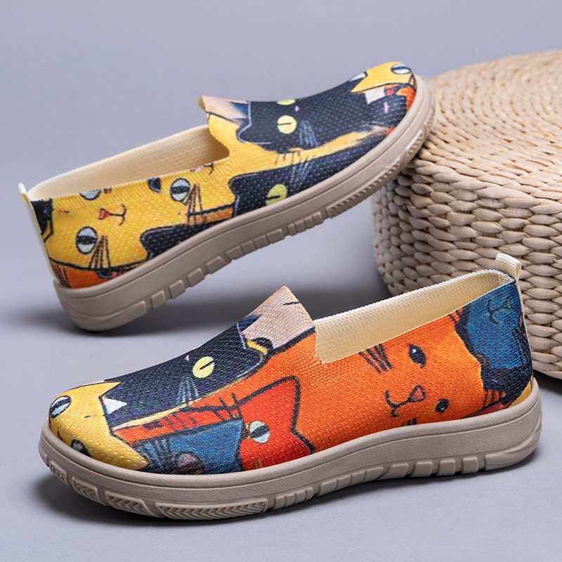 Zapatos zapatos zapatos casuales de verano para mujer, zapatos casuales transfronterizos, zapatos de mujer de gran tamaño, zapatos de tela a juego de colores, zapatos de un solo pie