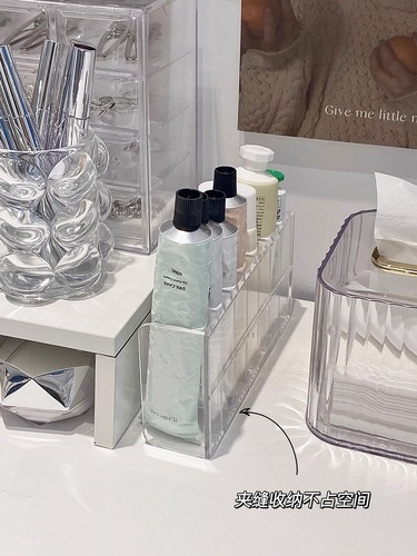 Desktop hand cream storage box multi-grid large capacity seam dressing table cosmetic organization box skincare storage rack