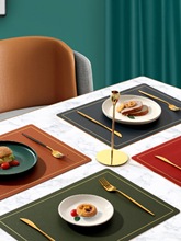北欧风皮革餐垫双色隔热垫防水防油桌垫餐桌垫餐厅酒店西餐垫