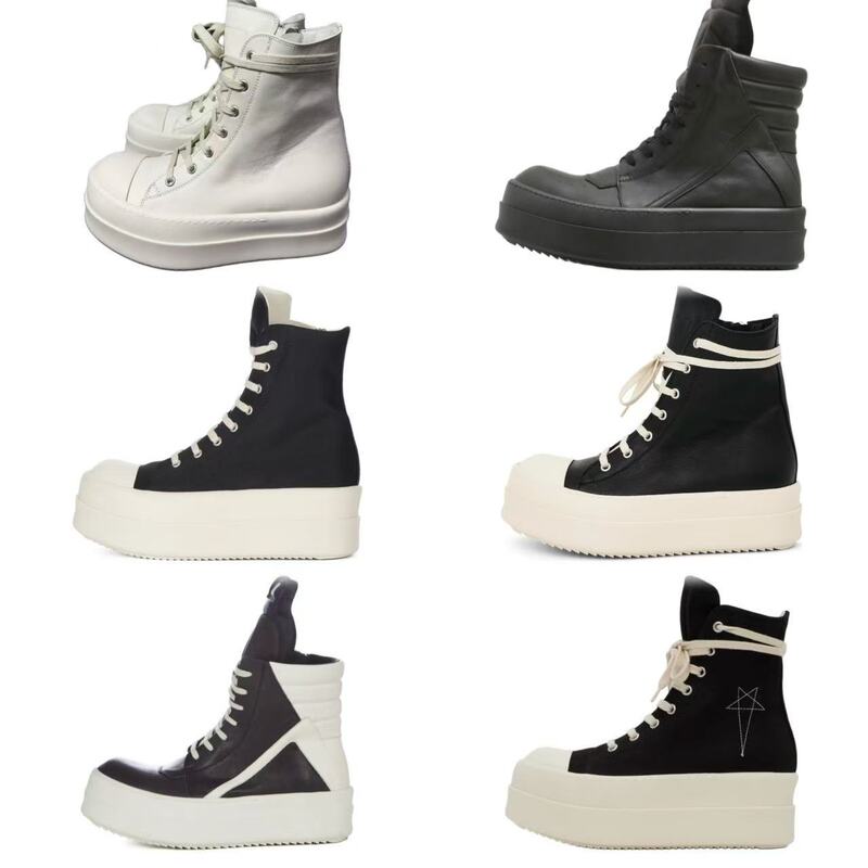 Ro 22Fw Infringing Models in Various Colors Rick Independent Main Line New Leather Owens High-Top Niche Shoes