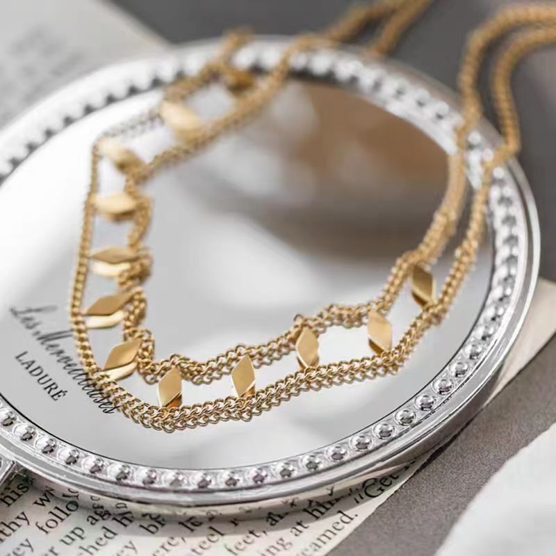Rhombus Pattern Casual Simple Style Rhombus Titanium Steel Choker